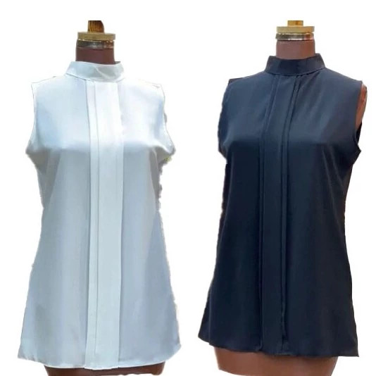 تاپ زنانه رنگ سفید و مشکی مناسب زیر کت - ترب