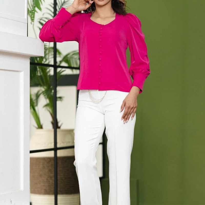 شومیز یقه دلبری دکمه