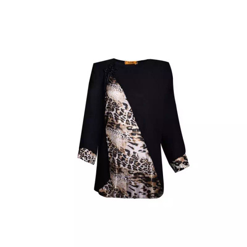 شومیز زنانه طرح پلنگی و حریر