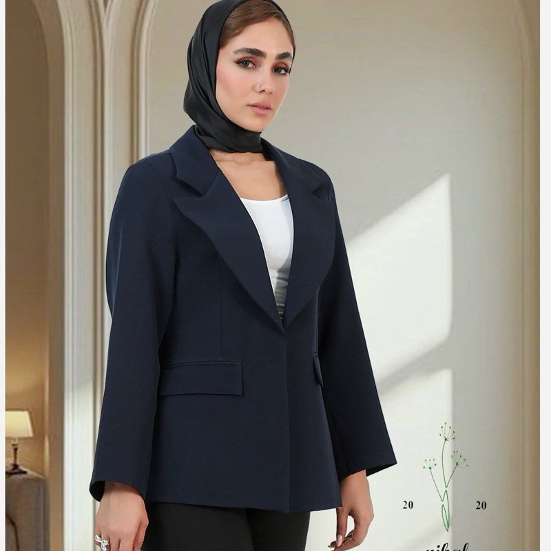 کت زنانه یقه انگلیسی بدون دکمه