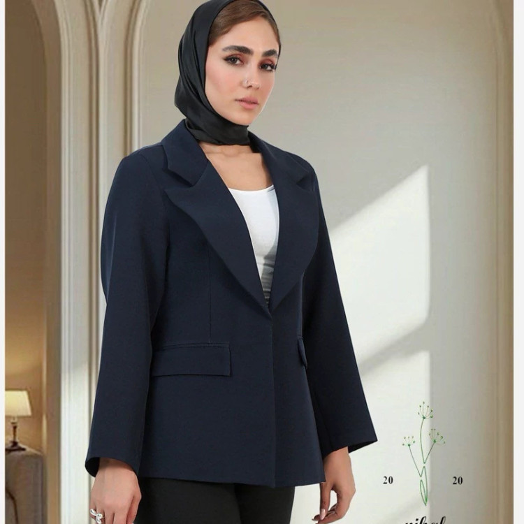 کت زنانه یقه انگلیسی بدون دکمه