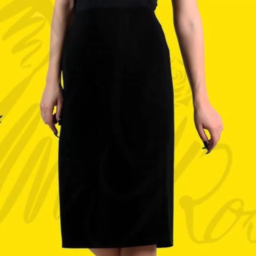 دامن راسته زنانه زیر زانو کرپ مرویجت