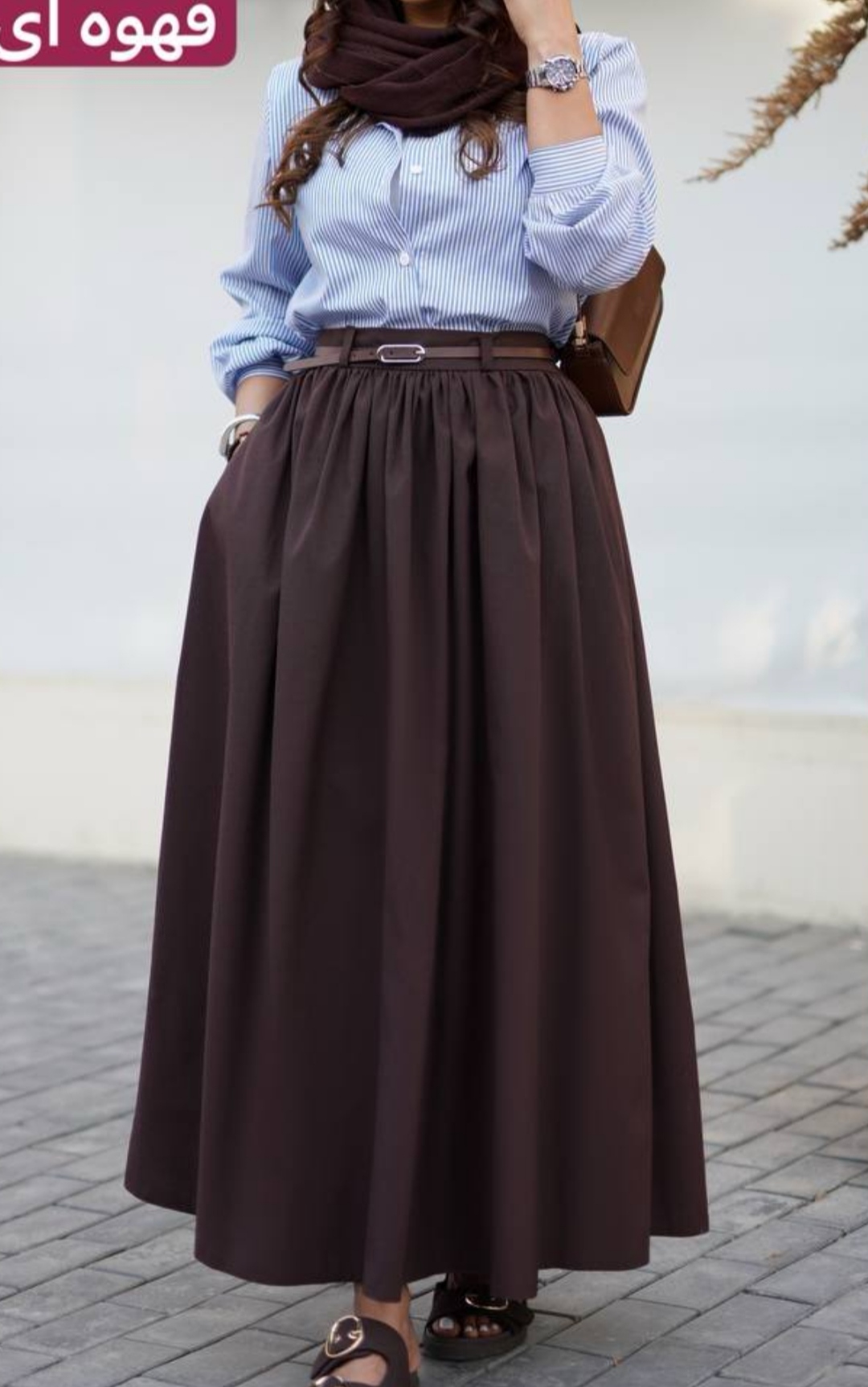 دامن لینن کلوش کمر کش