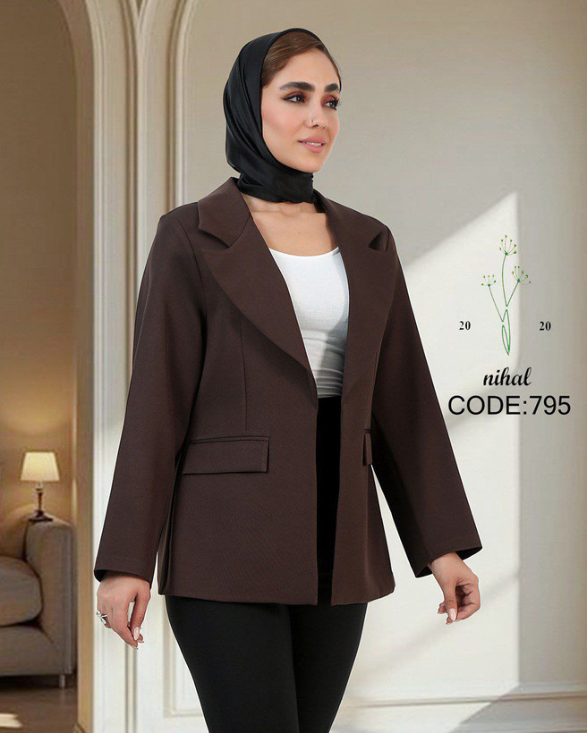کت زنانه جلوباز قهوه ای