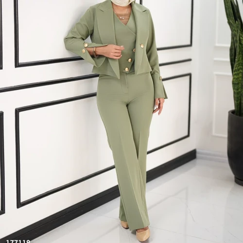 ست کت و شلوار و جلیقه مجلسی زنانه