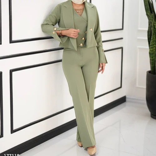 ست کت و شلوار و جلیقه مجلسی زنانه