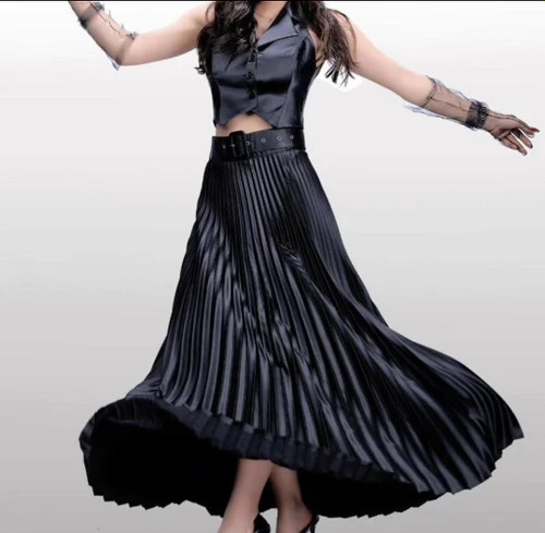 دامن پلیسه ساتن زنانه