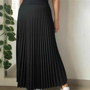 دامن پلیسه کرپ قد 100 کمرکش