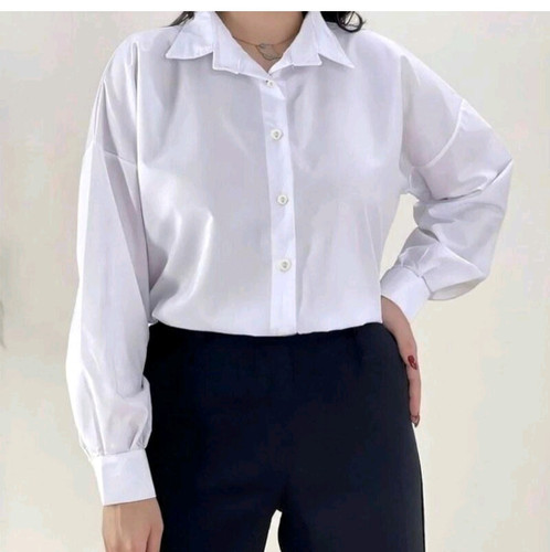 شومیز زنانه ساده سفید و مشکی