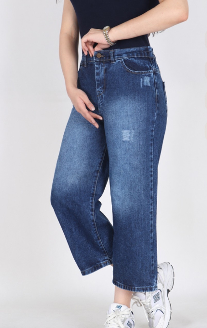 شلوار جین واید لگ قد 90