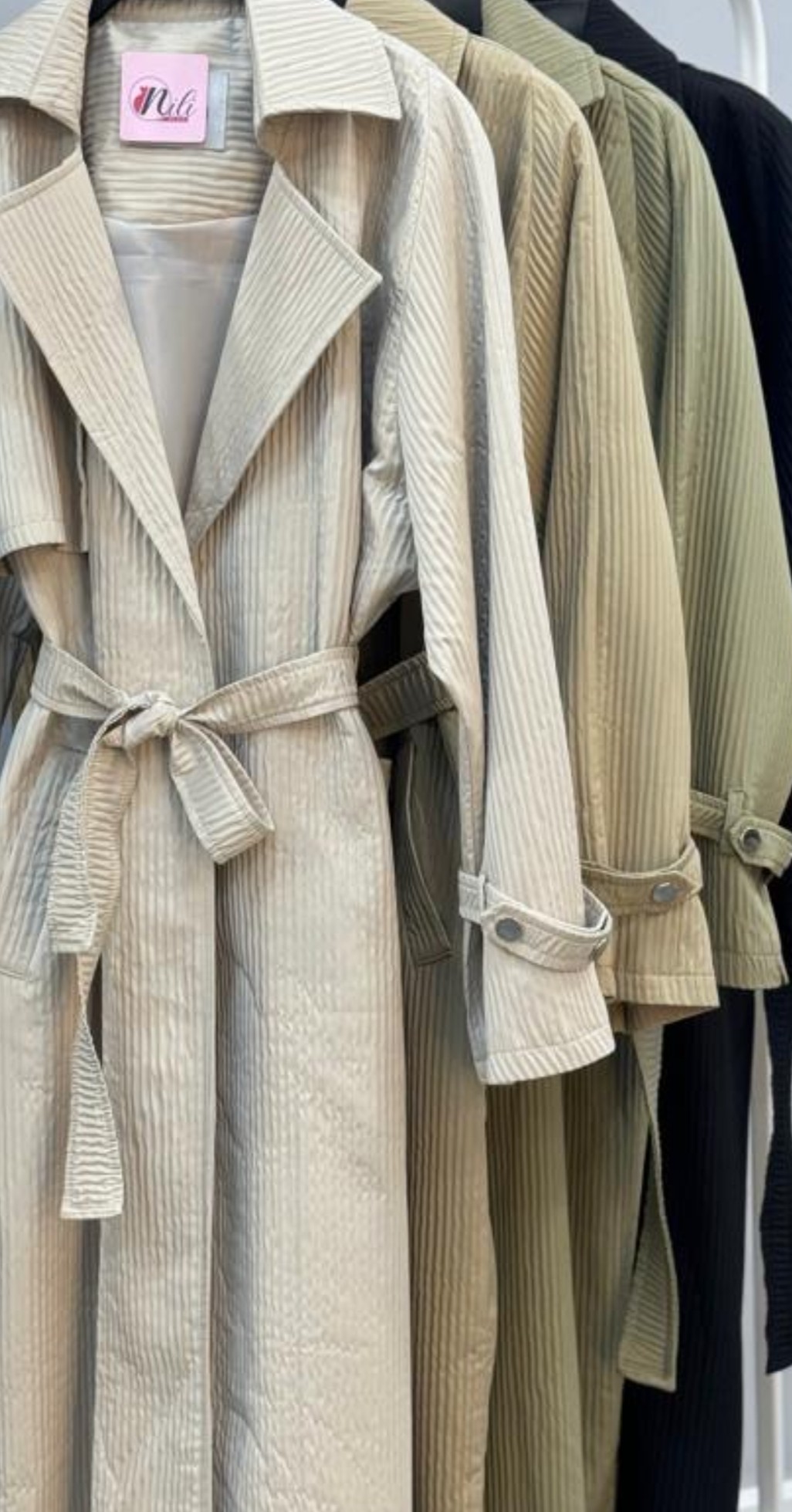 بارانی زنانه بلند آستردار جلوباز