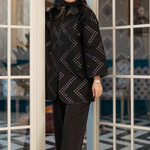 قیمت مانتو مجلسی زنانه آینه کاری شده