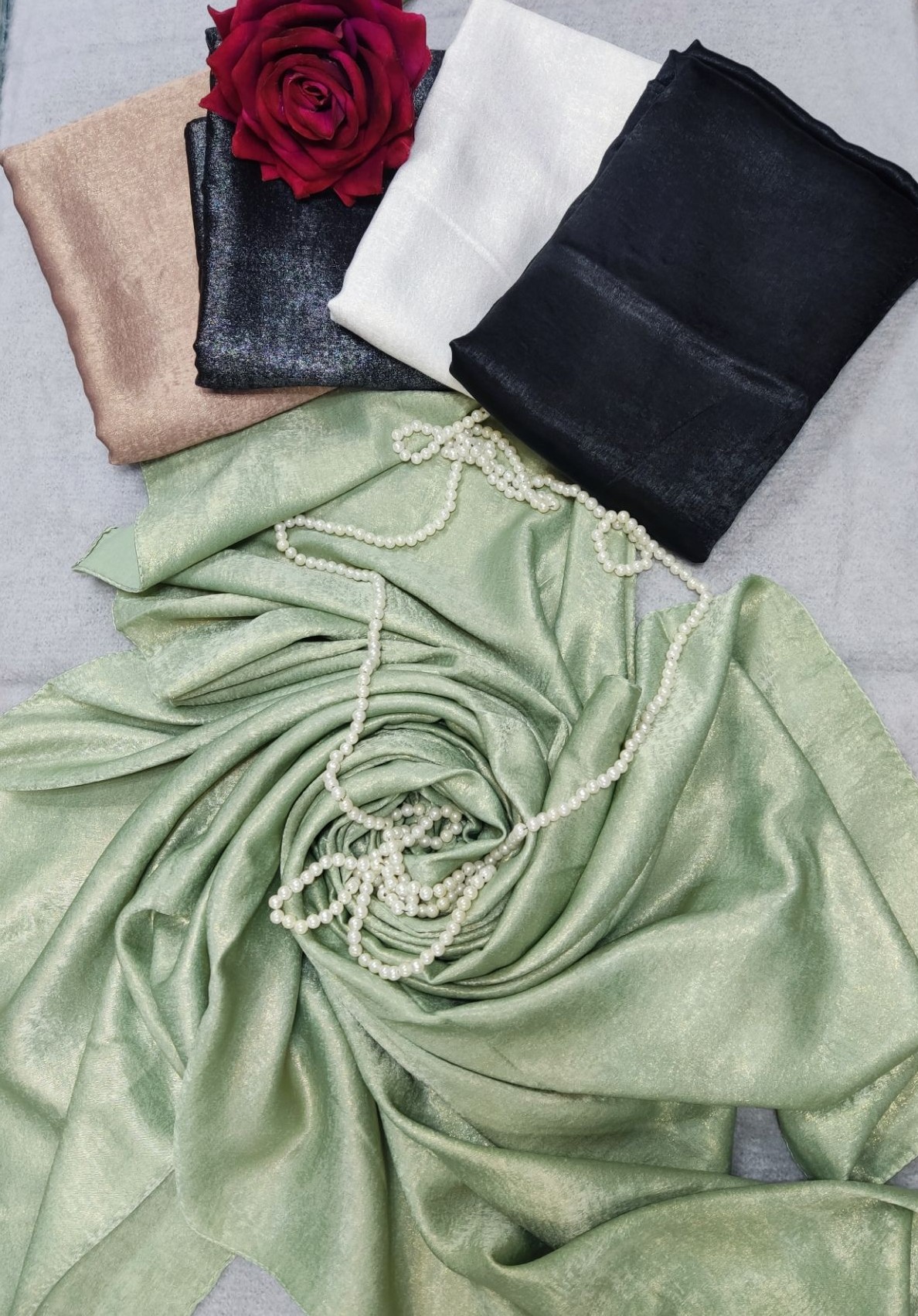 روسری مجلسی زنانه تک رنگ