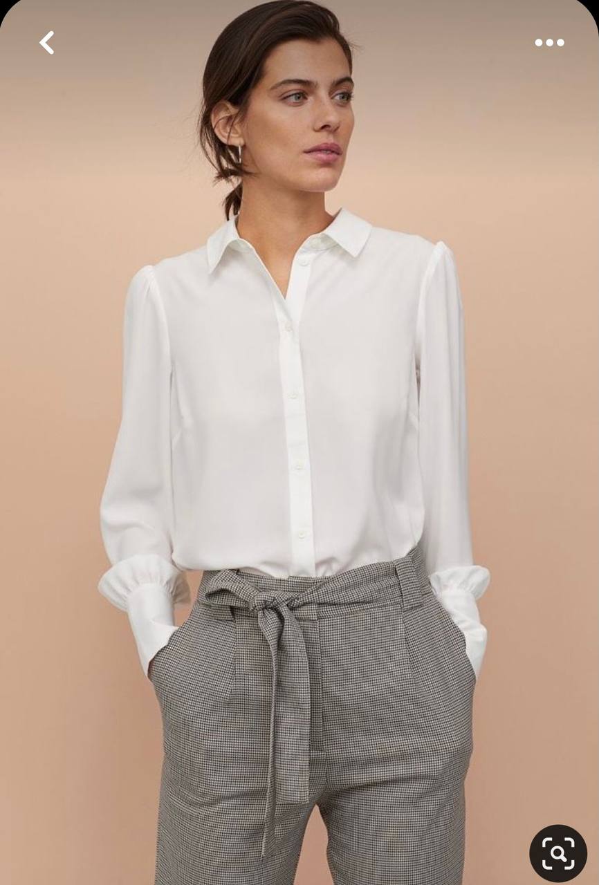 قیمت و خرید شومیز زنانه سفید ساده یقه مردانه