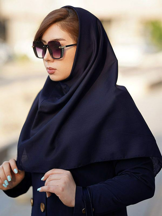 مقنعه تترون سرمه ای