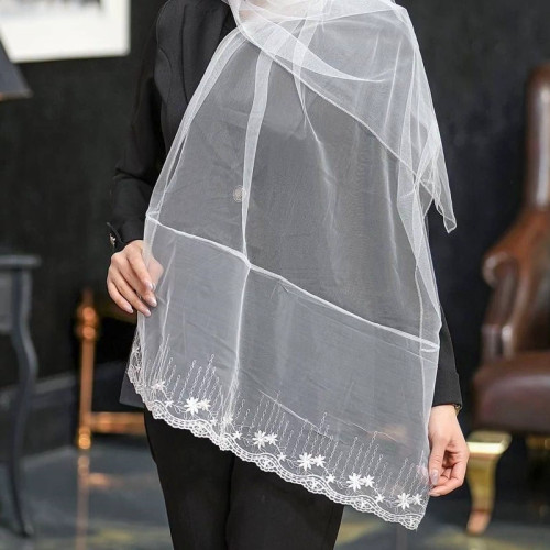 شال سفید عروس