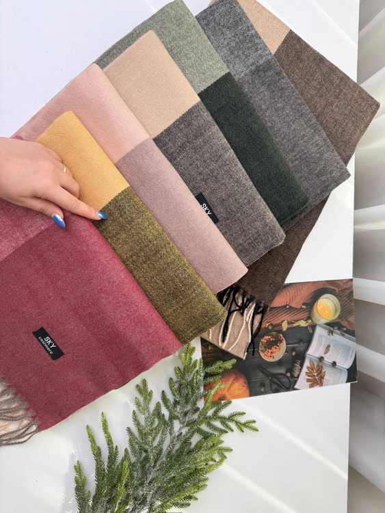 شال گرم پاییزی ترکیبی دو رنگ