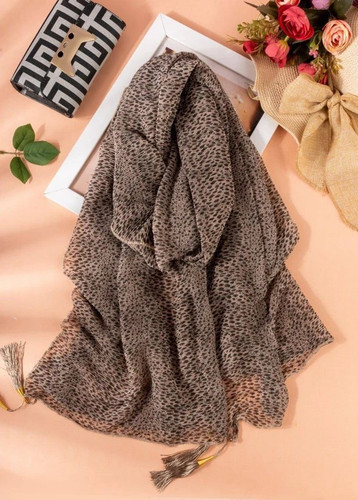 شال مجلسی حریر طرح پلنگی