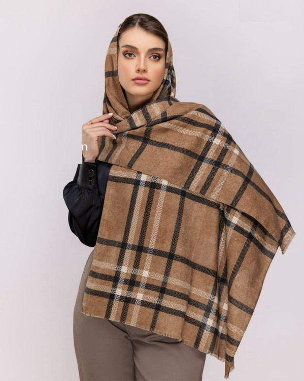 شال زنانه جنس موهر طرح باربری