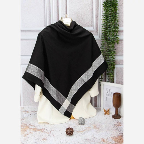 روسری مجلسی مشکی حاشیه دار