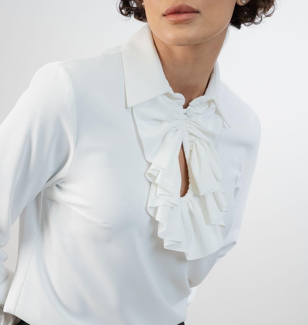 خرید و قیمت شومیز مجلسی یقه چین دار