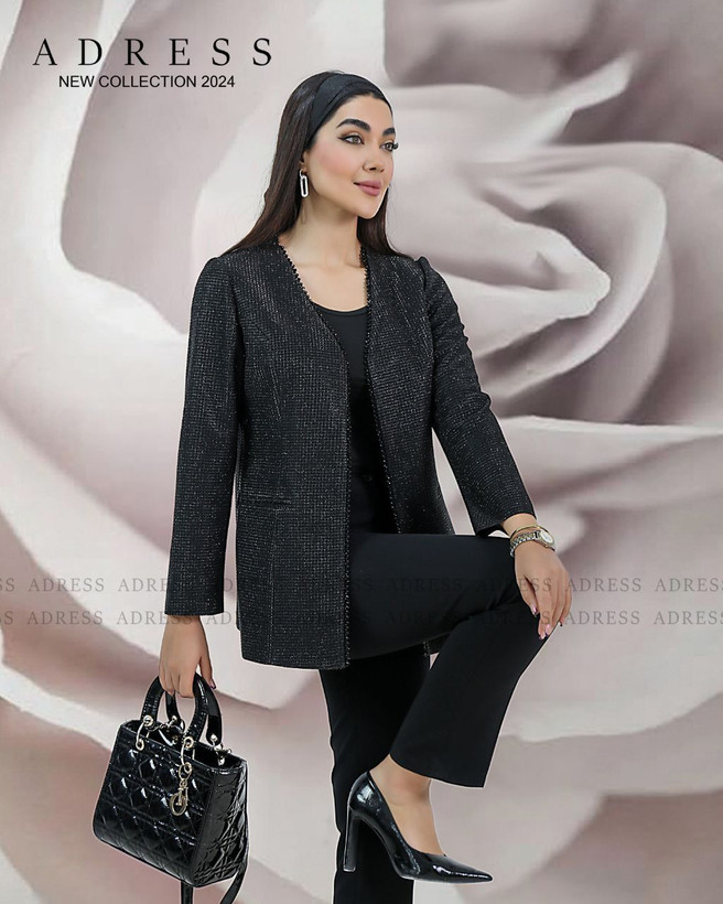 خرید کت زنانه مجلسی بدون یقه