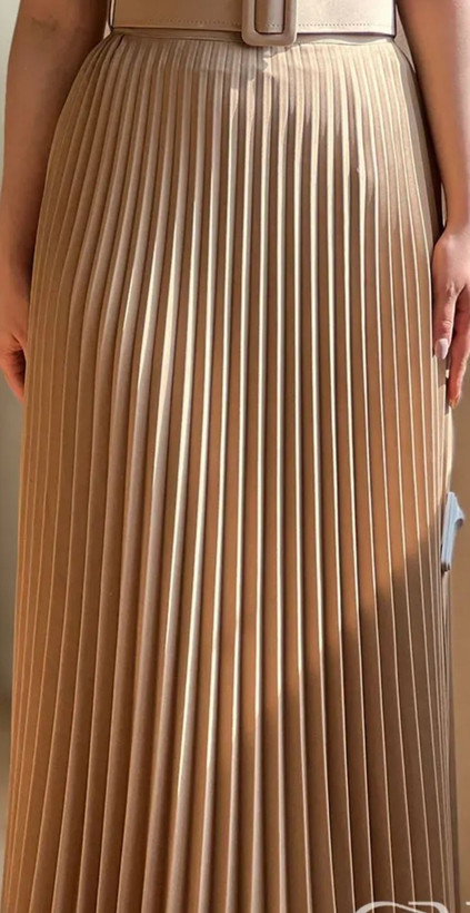 قیمت دامن زنانه پلیسه کرپ مازراتی استخوانی