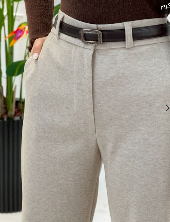 شلوار زنانه فوتر نیم بگ کرم روشن