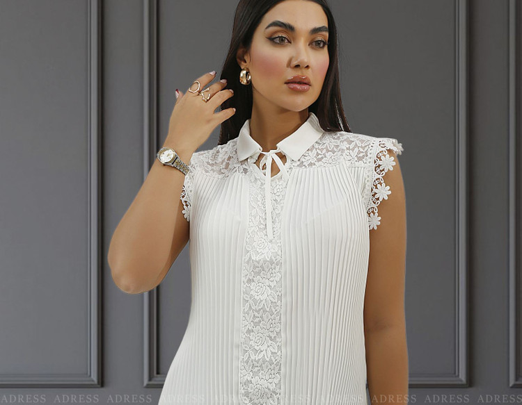 خرید تاپ زیرکتی زنانه پلیسه یقه دار