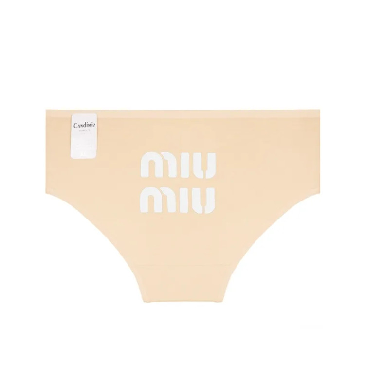 شورت زنانه اسلیپ نخی پشت چاپی Miu Miu سایز 3XL برند کندیمیز