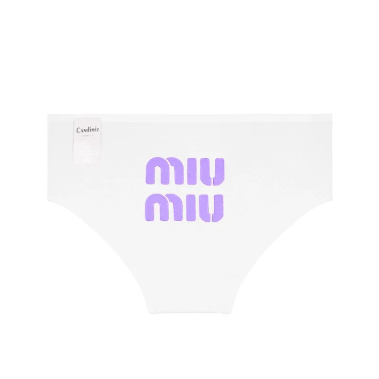 شورت زنانه اسلیپ نخی پشت چاپی Miu Miu سایز 3XL برند کندیمیز